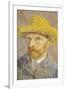 Self Portrait with Straw Hat 1887 Vincent Van Gogh-null-Framed Art Print