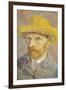 Self Portrait with Straw Hat 1887 Vincent Van Gogh-null-Framed Art Print