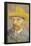 Self Portrait with Straw Hat 1887-Vincent van Gogh-Framed Poster