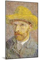 Self Portrait with Straw Hat 1887-Vincent van Gogh-Mounted Poster