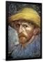 Self Portrait with Straw Hat, 1887-Vincent van Gogh-Framed Giclee Print