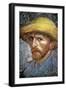 Self Portrait with Straw Hat, 1887-Vincent van Gogh-Framed Premium Giclee Print