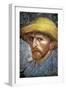 Self Portrait with Straw Hat, 1887-Vincent van Gogh-Framed Premium Giclee Print