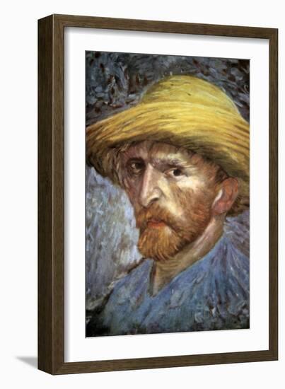 Self Portrait with Straw Hat, 1887-Vincent van Gogh-Framed Giclee Print