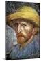 Self Portrait with Straw Hat, 1887-Vincent van Gogh-Mounted Giclee Print