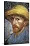 Self Portrait with Straw Hat, 1887-Vincent van Gogh-Stretched Canvas