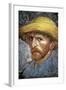 Self Portrait with Straw Hat, 1887-Vincent van Gogh-Framed Giclee Print