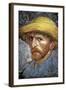 Self Portrait with Straw Hat, 1887-Vincent van Gogh-Framed Giclee Print
