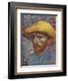 'Self Portrait with Straw Hat', 1887-Vincent van Gogh-Framed Giclee Print