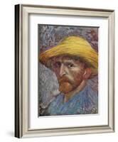 'Self Portrait with Straw Hat', 1887-Vincent van Gogh-Framed Giclee Print