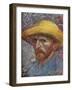 'Self Portrait with Straw Hat', 1887-Vincent van Gogh-Framed Giclee Print