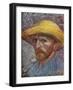 'Self Portrait with Straw Hat', 1887-Vincent van Gogh-Framed Giclee Print