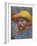 'Self Portrait with Straw Hat', 1887-Vincent van Gogh-Framed Giclee Print