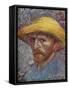 'Self Portrait with Straw Hat', 1887-Vincent van Gogh-Framed Stretched Canvas