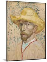 Self Portrait with Straw Hat, 1887-Vincent van Gogh-Mounted Giclee Print