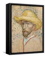 Self Portrait with Straw Hat, 1887-Vincent van Gogh-Framed Stretched Canvas