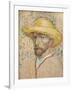 Self Portrait with Straw Hat, 1887-Vincent van Gogh-Framed Giclee Print