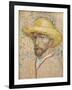 Self Portrait with Straw Hat, 1887-Vincent van Gogh-Framed Giclee Print