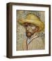 Self-Portrait with Straw Hat-Vincent van Gogh-Framed Art Print