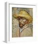 Self-Portrait with Straw Hat-Vincent van Gogh-Framed Art Print