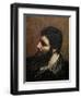 Self Portrait with Striped Collar-Gustave Courbet-Framed Giclee Print