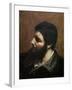 Self Portrait with Striped Collar-Gustave Courbet-Framed Giclee Print
