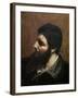 Self Portrait with Striped Collar-Gustave Courbet-Framed Giclee Print