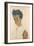 Self-Portrait with Striped Shirt, 1910-Egon Schiele-Framed Giclee Print