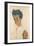 Self-Portrait with Striped Shirt, 1910-Egon Schiele-Framed Giclee Print