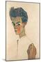 Self-Portrait with Striped Shirt, 1910-Egon Schiele-Mounted Giclee Print