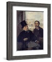 Self-Portrait with the Painter Evariste De Valernes by Edgar Degas-null-Framed Giclee Print