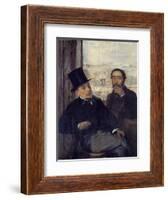 Self-Portrait with the Painter Evariste De Valernes by Edgar Degas-null-Framed Giclee Print