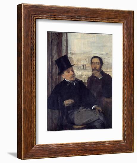 Self-Portrait with the Painter Evariste De Valernes by Edgar Degas-null-Framed Giclee Print