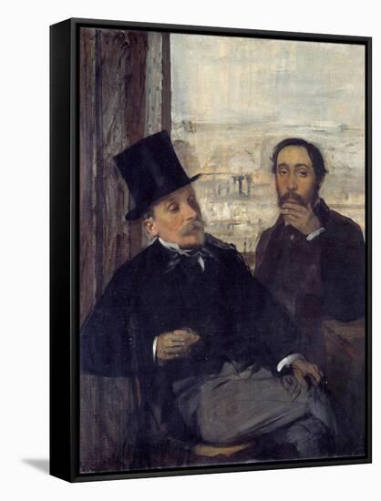 Self-Portrait with the Painter Evariste De Valernes by Edgar Degas-null-Framed Stretched Canvas