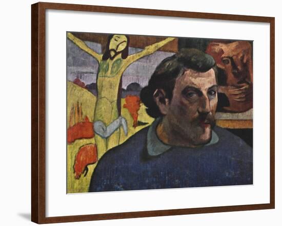 Self Portrait with the Yellow Christ, 1889-Paul Gauguin-Framed Giclee Print