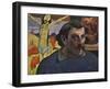 Self Portrait with the Yellow Christ, 1889-Paul Gauguin-Framed Giclee Print