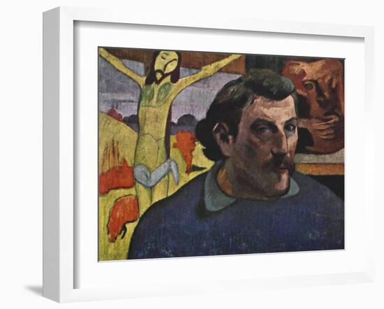 Self Portrait with the Yellow Christ, 1889-Paul Gauguin-Framed Giclee Print