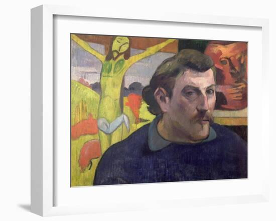 Self Portrait with the Yellow Christ, 1889-Paul Gauguin-Framed Giclee Print