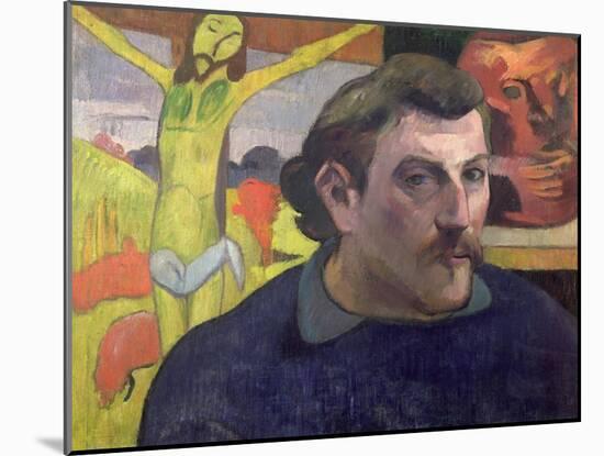 Self Portrait with the Yellow Christ, 1889-Paul Gauguin-Mounted Giclee Print