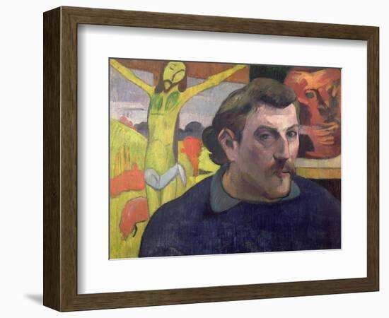 Self Portrait with the Yellow Christ, 1889-Paul Gauguin-Framed Giclee Print