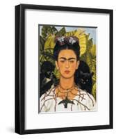 Self-Portrait with Thorn Necklace and Hummingbird, c.1940-Frida Kahlo-Framed Art Print