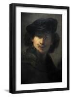 Self-Portrait with Velvet Beret and Furred Mantel, 1634, by Rembrandt (1606-1669)-Rembrandt van Rijn-Framed Giclee Print