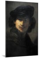 Self-Portrait with Velvet Beret and Furred Mantel, 1634, by Rembrandt (1606-1669)-Rembrandt van Rijn-Mounted Giclee Print