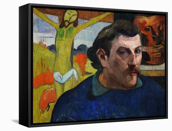 Self-Portrait with Yellow Christ, 1890-1891-Paul Gauguin-Framed Stretched Canvas