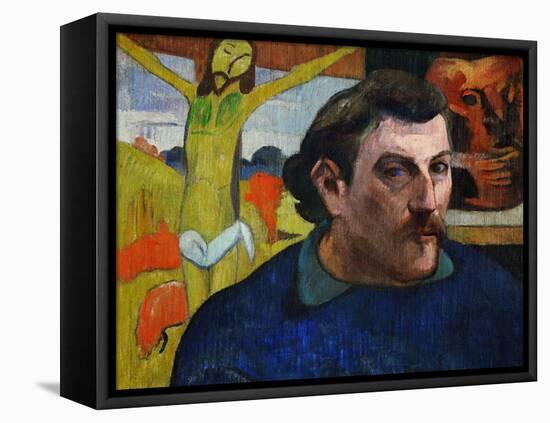 Self-Portrait with Yellow Christ, 1890-1891-Paul Gauguin-Framed Stretched Canvas