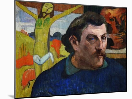 Self-Portrait with Yellow Christ, 1890-1891-Paul Gauguin-Mounted Giclee Print
