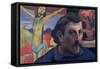 Self Portrait with Yellow Christ-Paul Gauguin-Framed Stretched Canvas