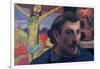 Self Portrait with Yellow Christ-Paul Gauguin-Framed Art Print