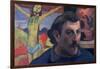 Self Portrait with Yellow Christ-Paul Gauguin-Framed Art Print