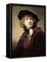 Self Portrait-Rembrandt van Rijn-Framed Stretched Canvas